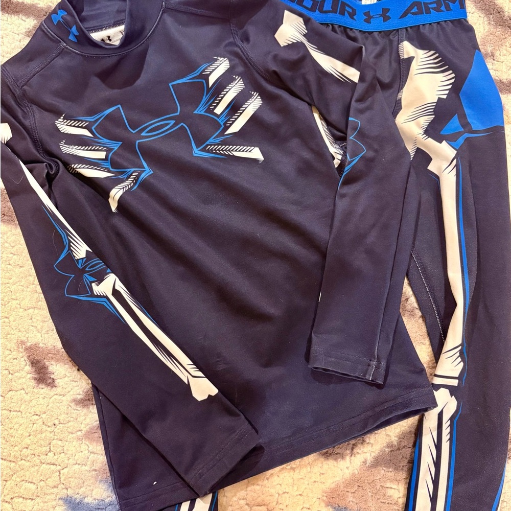 Under Armour Black and Blue Skeleton Insulated XS Set